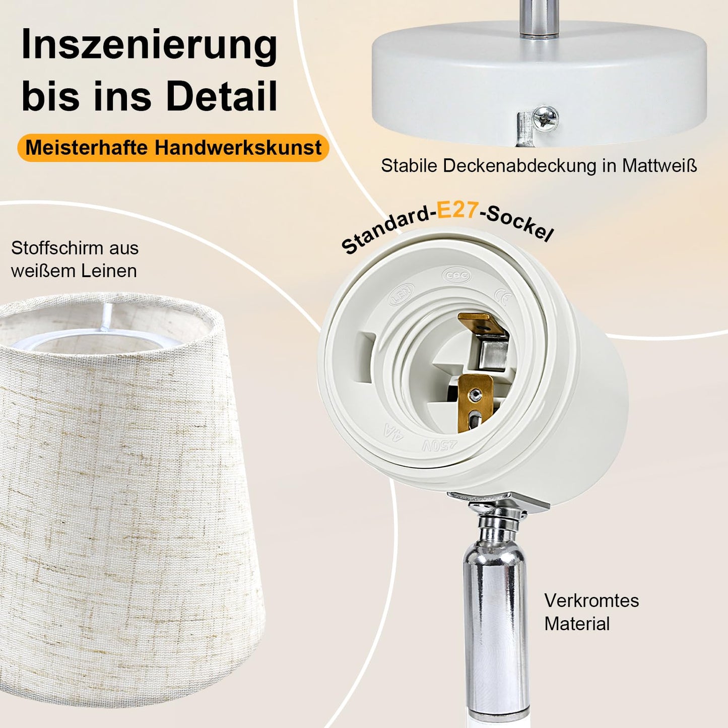 Unikcst Deckenstrahler Leinen 1 Flammig – Bild 2 #1 Flammig