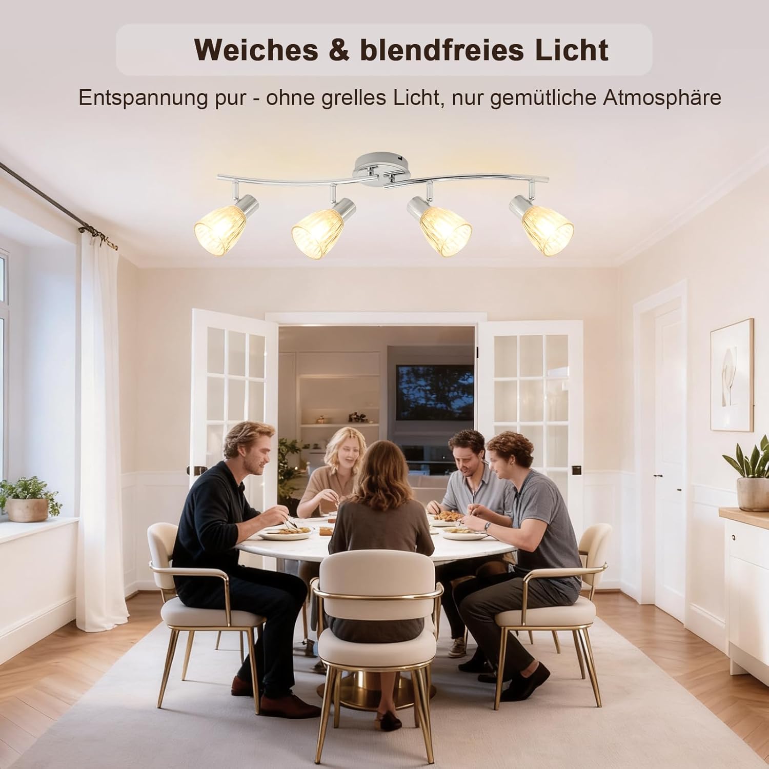 Unikcst Streifenglas Chrom 4 Flammig – Bild 3 #4 Flammig