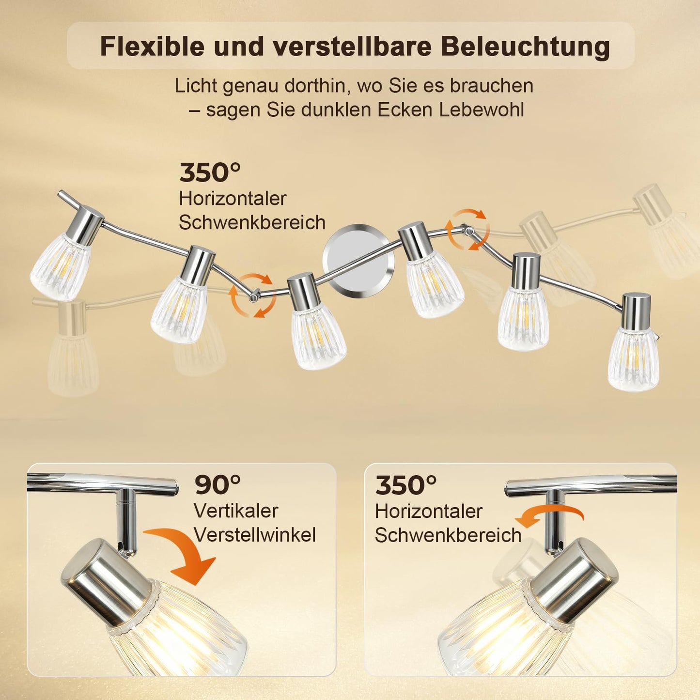 Unikcst Streifenglas Chrom 6 Flammig – Bild 2 #6 Flammig
