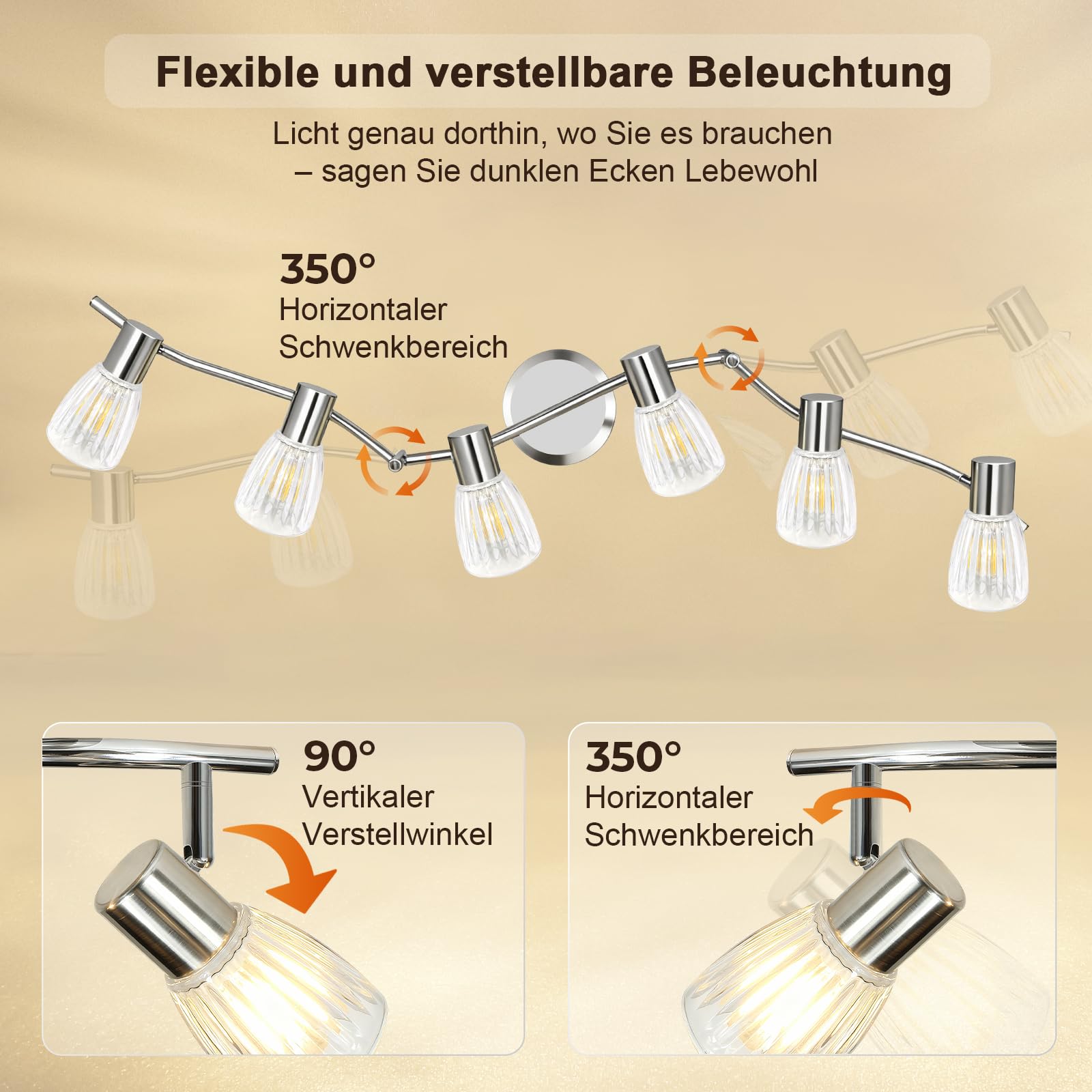 Unikcst Streifenglas Chrom 6 Flammig – Bild 2 #6 Flammig