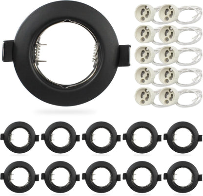 HiBay 10er Set GU10 Einbaurahmen 4 Farben – Bild 1 #Schwarz #10 Stück