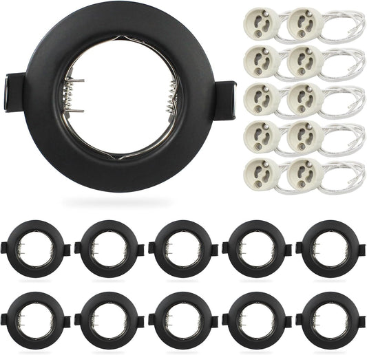 HiBay 10er Set GU10 Einbaurahmen 4 Farben – Bild 1 #Schwarz #10 Stück