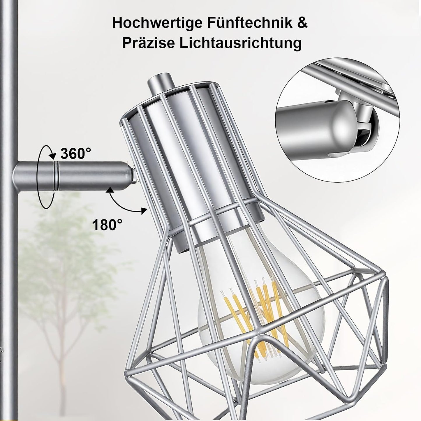 HiBay LED Stehlampe 3 Flammig Dimmbar Silber – Bild 4 #Silber