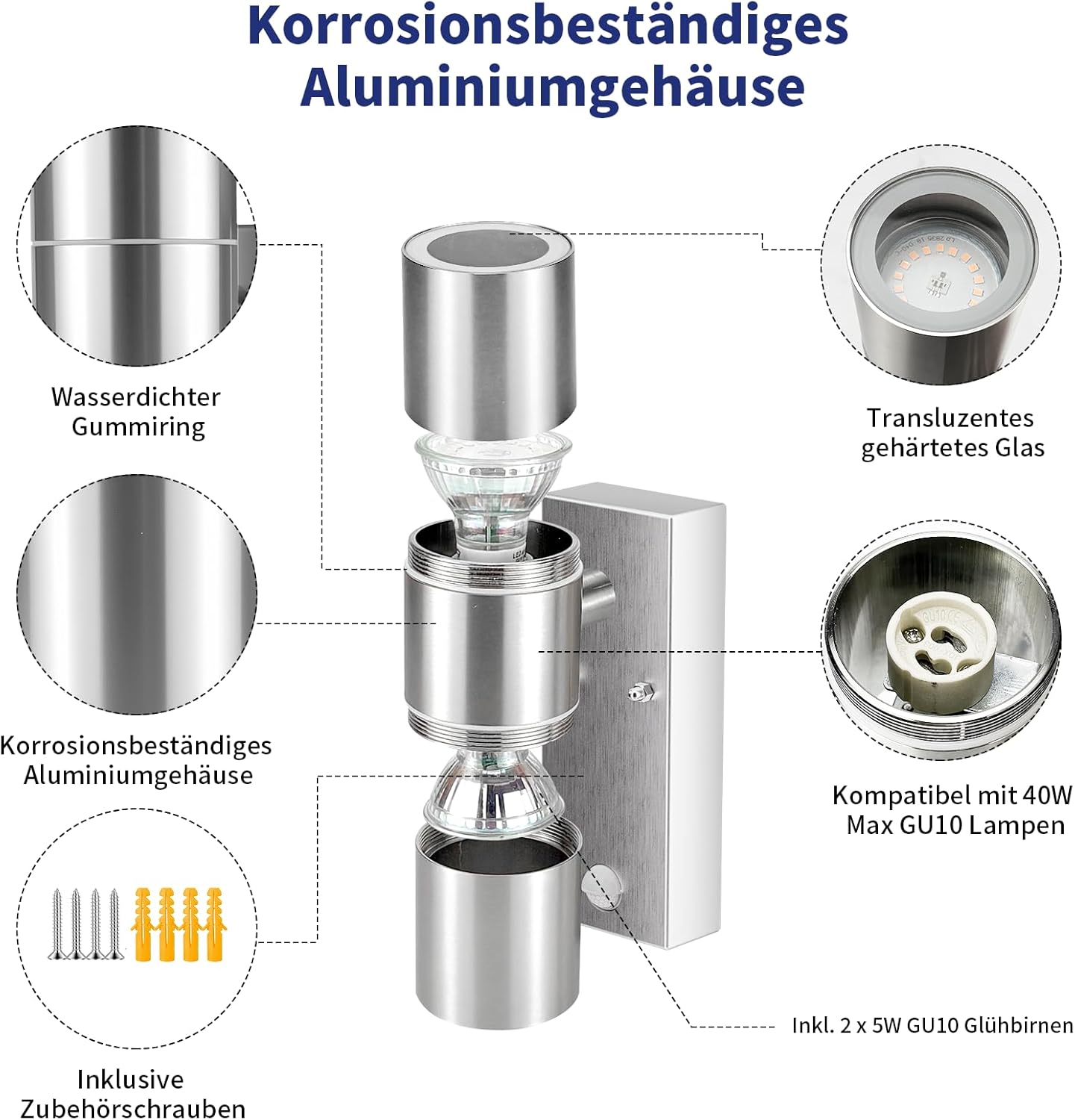 Allesgute Außenwandleuchte Edelstahl – Bild 7