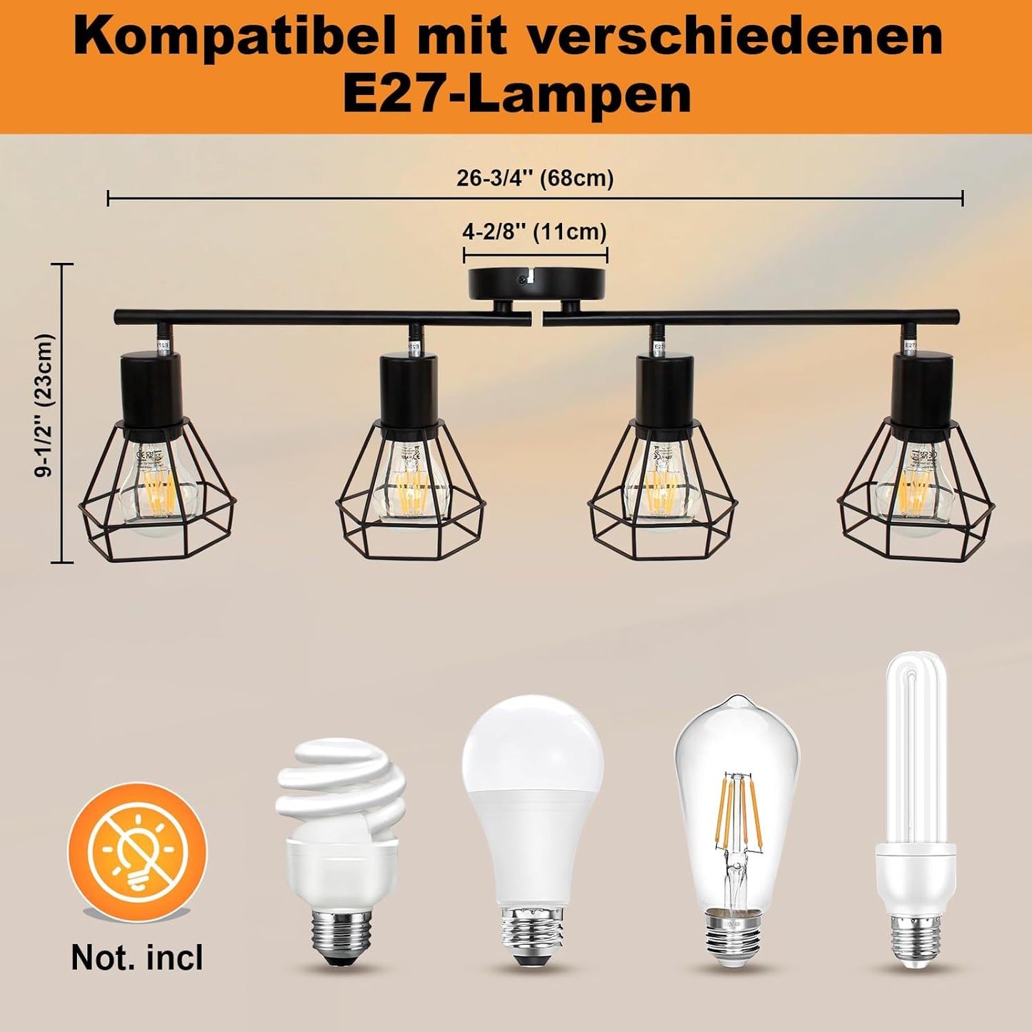 HiBay Diamant Schwarz 4 Flammig – Bild 6 #4 Flammig