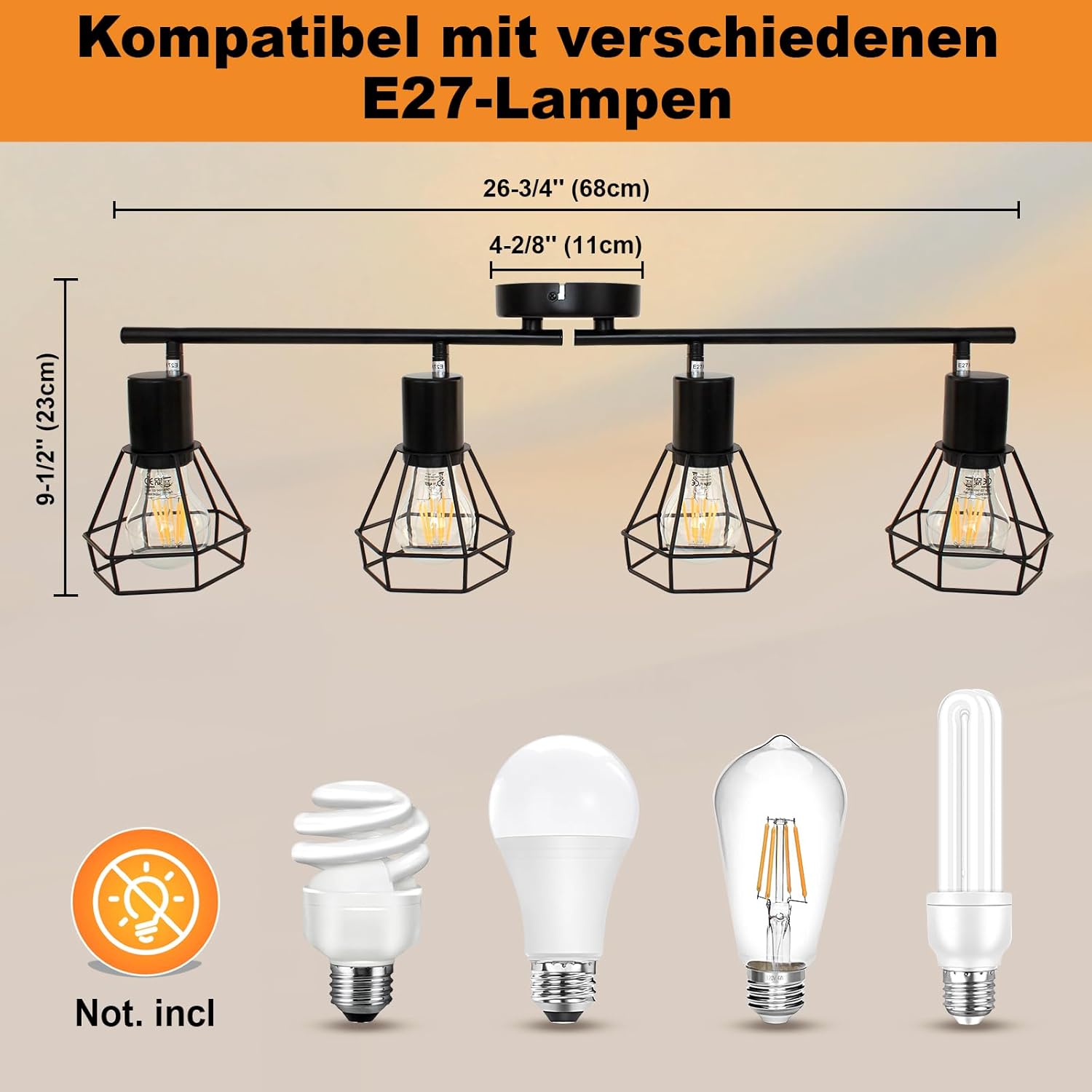 HiBay Diamant Schwarz 4 Flammig – Bild 6 #4 Flammig