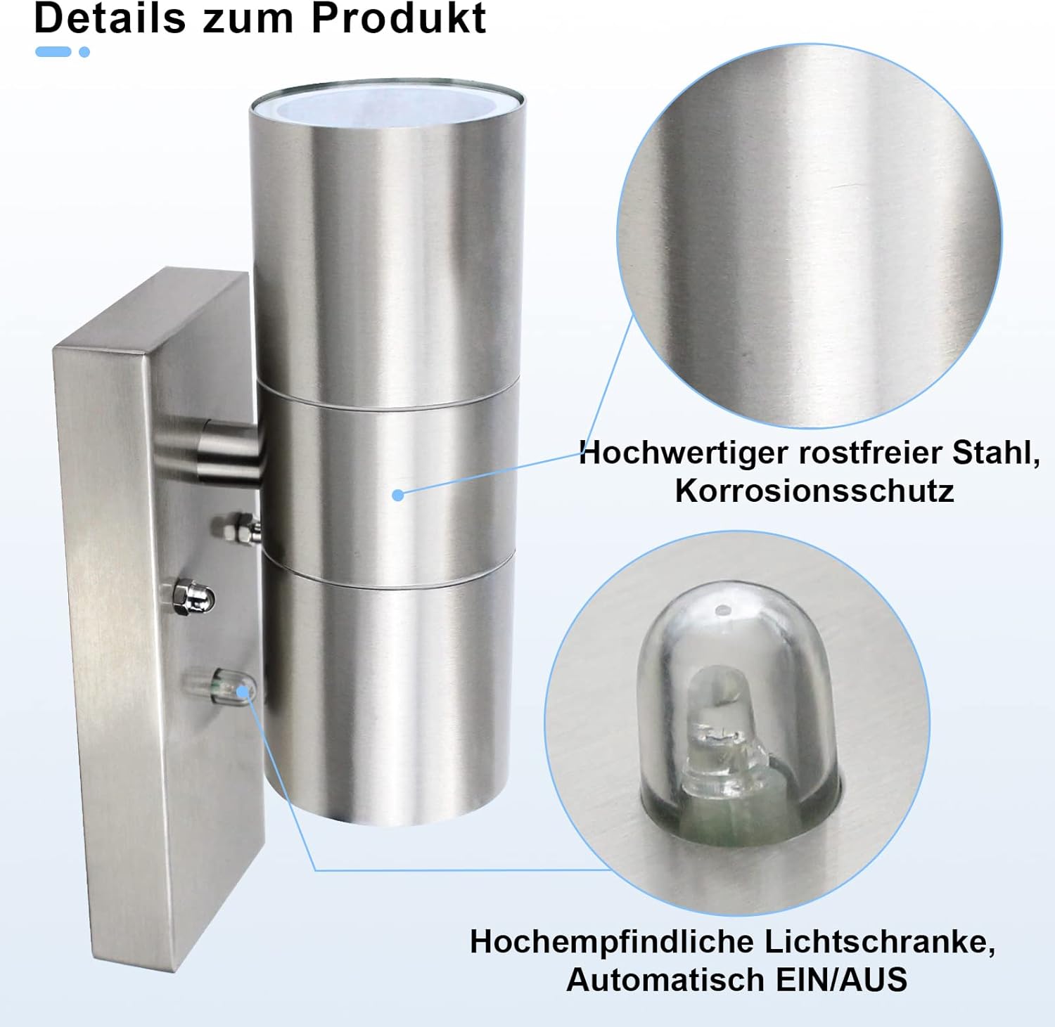 Allesgute Außenwandleuchte Edelstahl – Bild 3