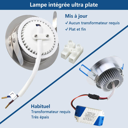 HiBay LED Einbaustrahler 5W IP44 Ultra Flach – Bild 3 #Nickel Gebürstet