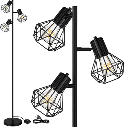 HiBay Stehlampe 2 Flammig Holz Industrial – Bild 10