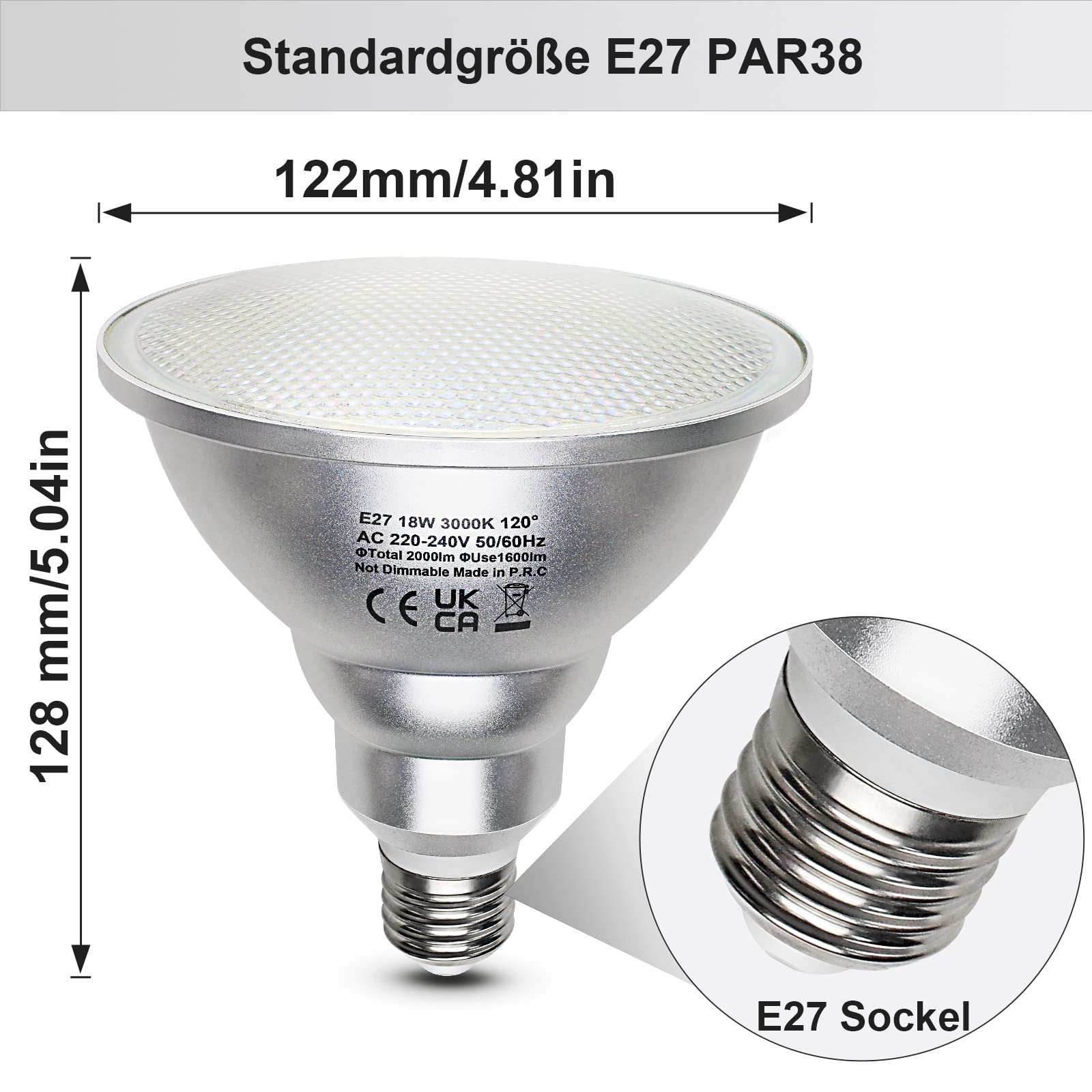Unikcst PAR38 18W 2er Set – Bild 5