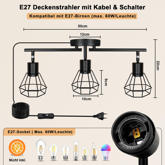 HiBay Stecker-Strahler 3 Flammig – Bild 2 #3 Flammig