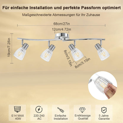 Unikcst Streifenglas Chrom 4 Flammig – Bild 5 #4 Flammig
