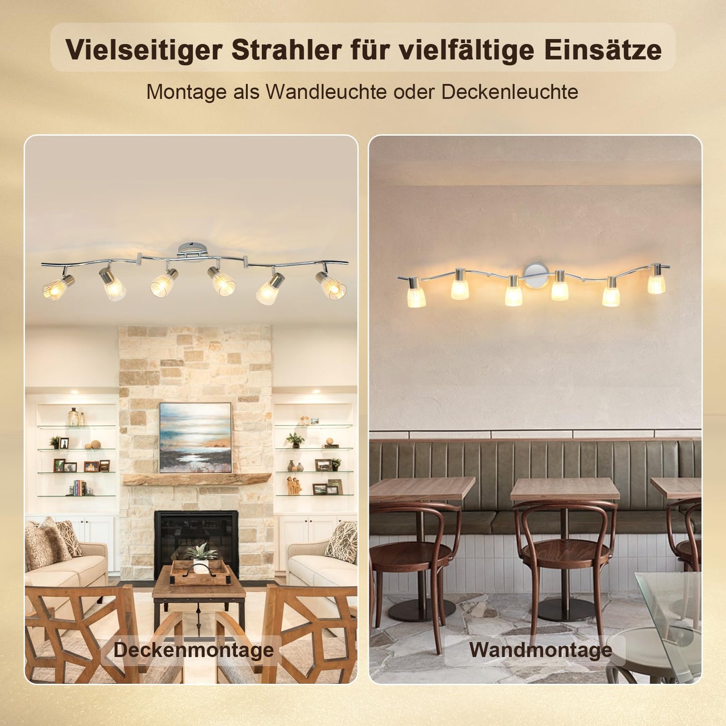 Unikcst Streifenglas Chrom 6 Flammig – Bild 3 #6 Flammig