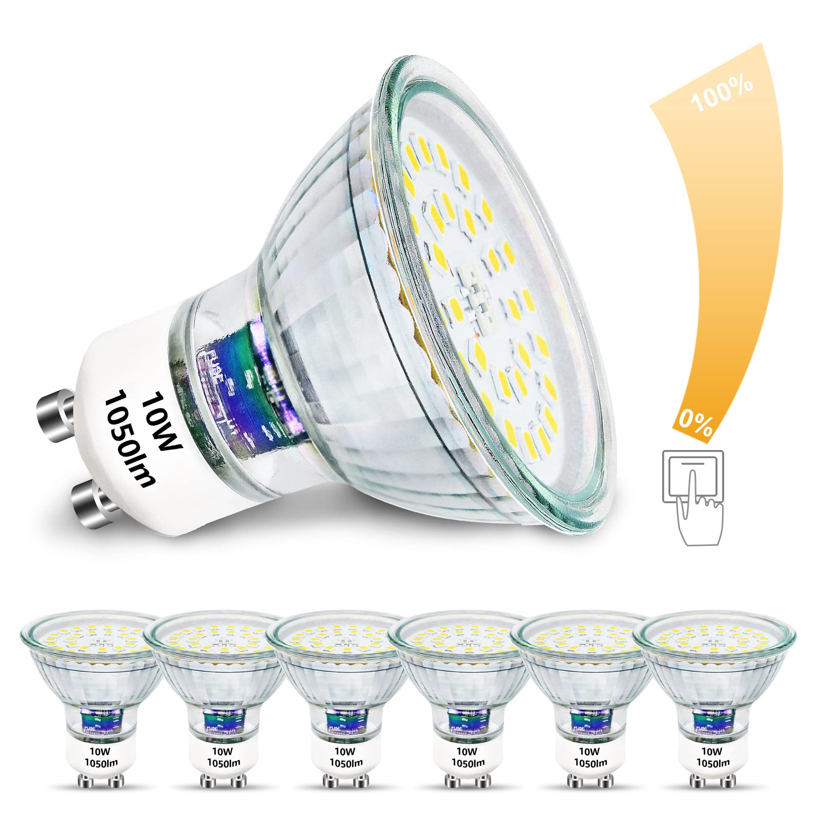 Unikcst GU10 LED 10W Dimmbar – Bild 1 #Kaltweiß 6000K #6er Set
