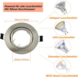 GU10 Einbaurahmen Rund Edelstahl gebürstet – Bild 3 #Silber – gebürsteter Edelstahl