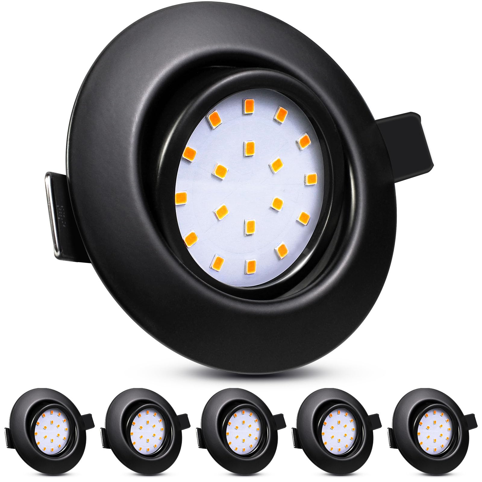 Wondlumi 6er LED Einbaustrahle – WW #Warmweiß 3000K