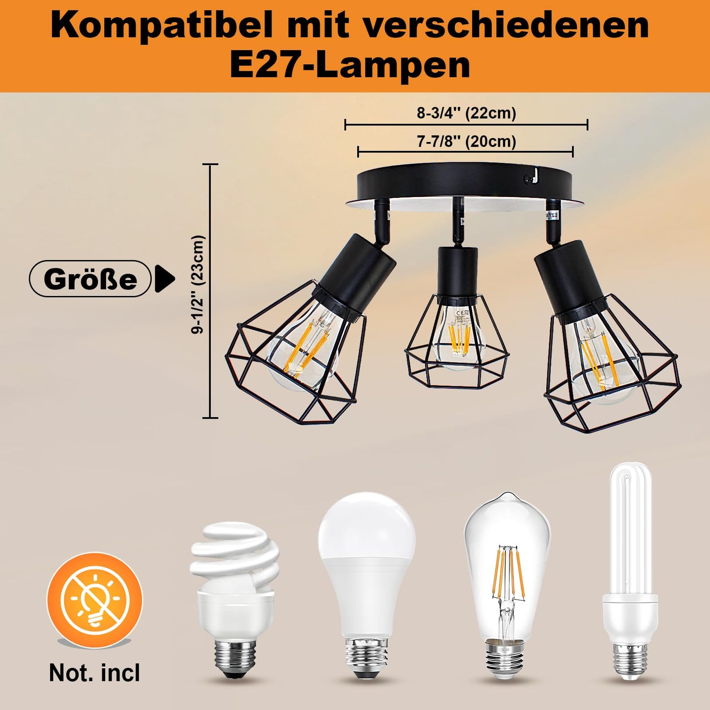 HiBay Diamant Schwarz 3 Flammig – Bild 4 #3 Flammig