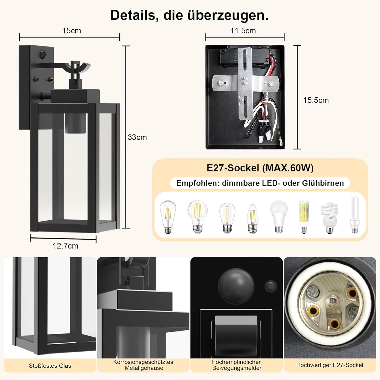 Kaihui Außenwandleuchte – Bild 5