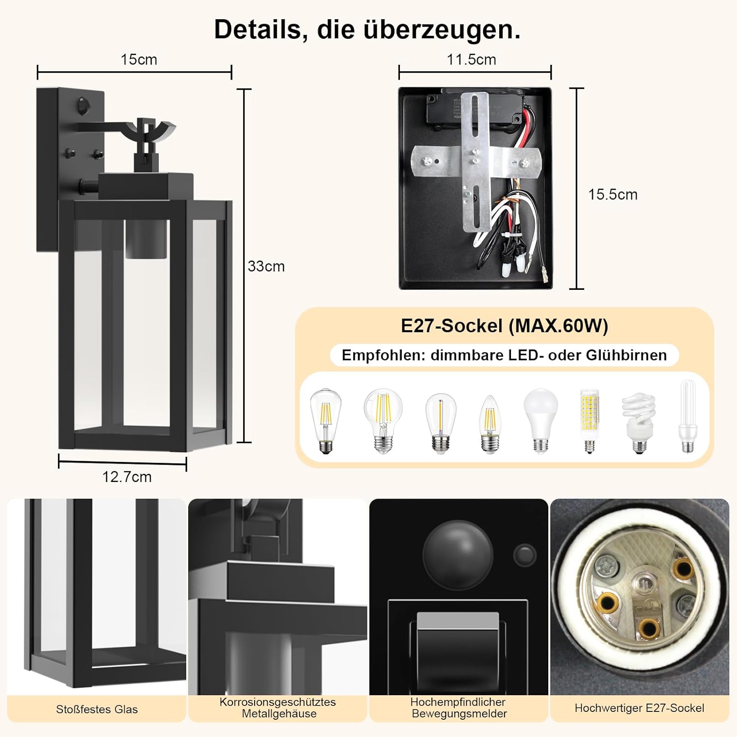 Kaihui Außenwandleuchte – Bild 5