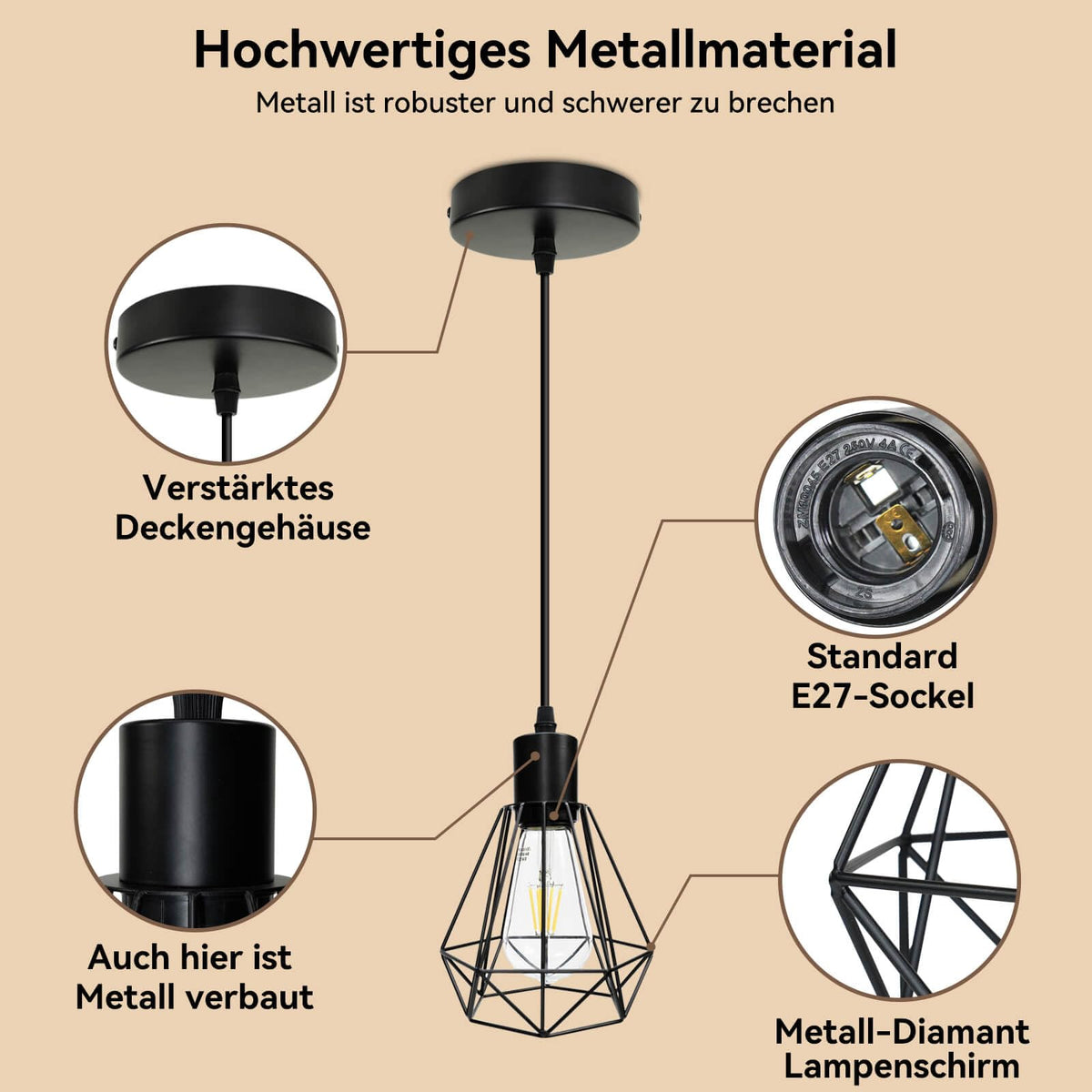 HiBay Pendelleuchte Diamant 1er Einzeln – Bild 3 #1er Einzeln