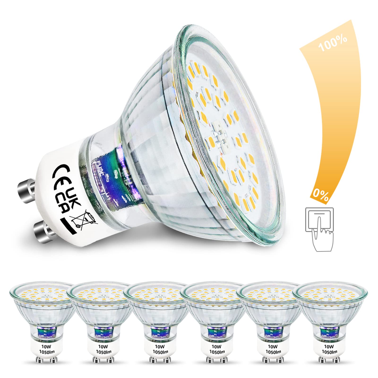 Unikcst GU10 LED 10W Dimmbar – Bild 1 #Neutralweiß 4500K #6er Set