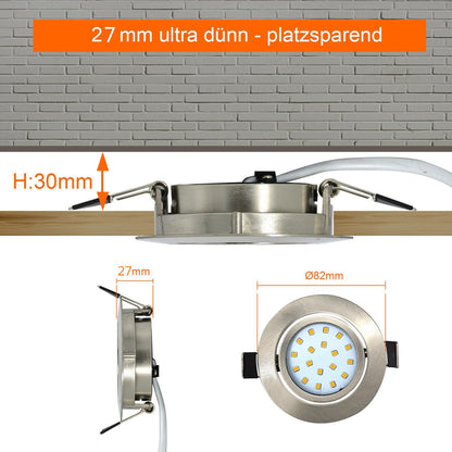 HiBay Einbaustrahler Seitenansicht Ultra Flach 27mm