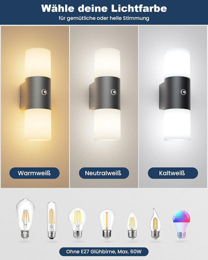 Allesgute Außenwandleuchte Anthrazit – Wählbare Lichtfarbe #Anthrazit