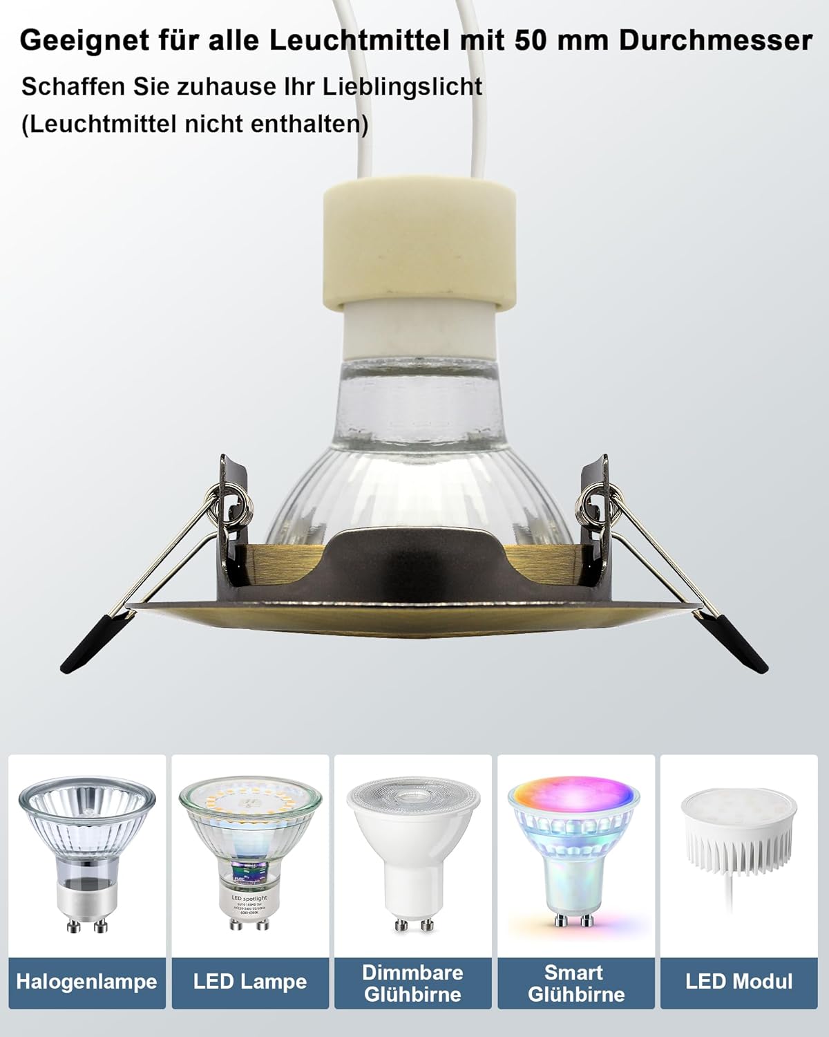 K4 GU10 LED Einbaurahmen Set – Bild 18 #Gold – Antik-Messing
