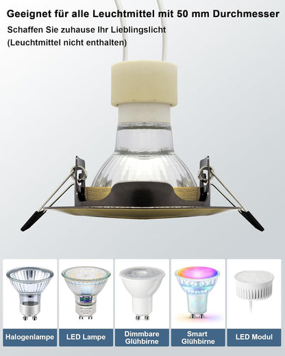 K4 GU10 LED Einbaurahmen Set – Bild 18 #Gold – Antik-Messing