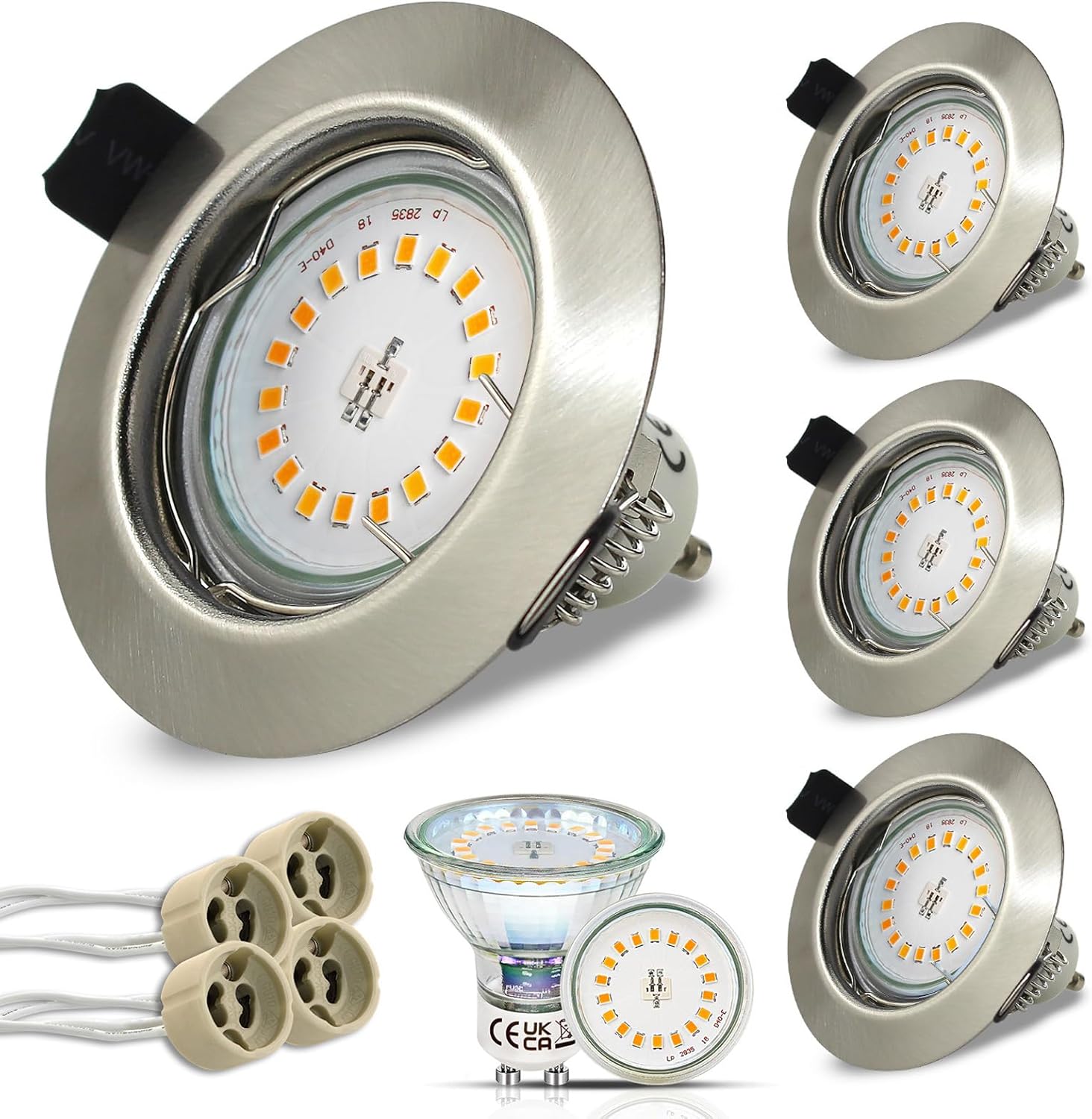 HiBay LED Einbaustrahler Set GU10 Rund 5W – Bild 1 #3000K Warmweiß #4er Set
