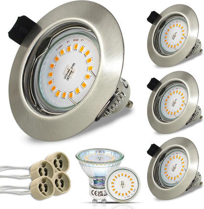 HiBay LED Einbaustrahler Set GU10 Rund 5W – Bild 1 #3000K Warmweiß #4er Set