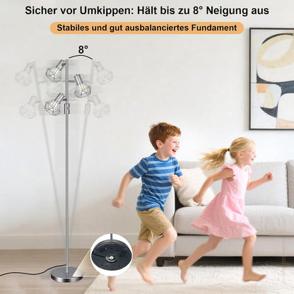 HiBay LED Stehlampe 3 Flammig Dimmbar Silber – Bild 5 #Silber