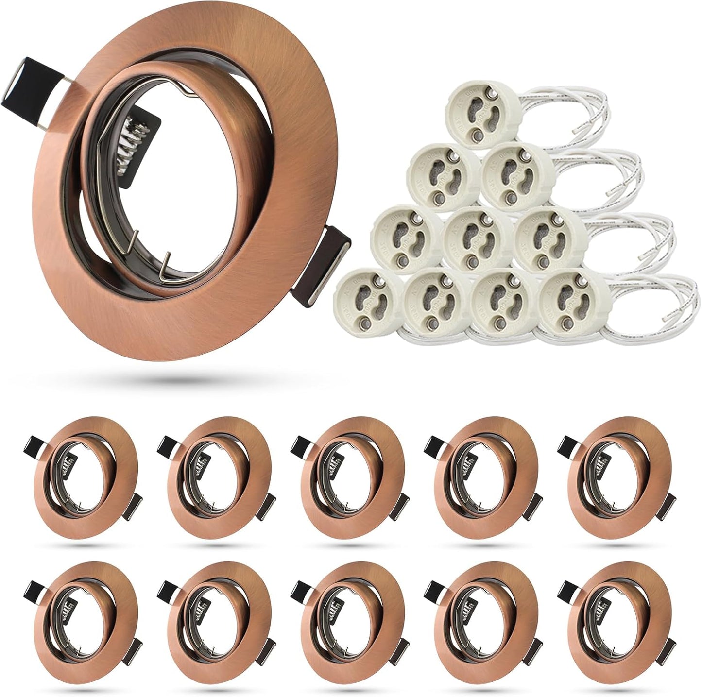 K4 GU10 LED Einbaurahmen Set – Bild 31 #Kupfer - Antikkupfer #10 Stück