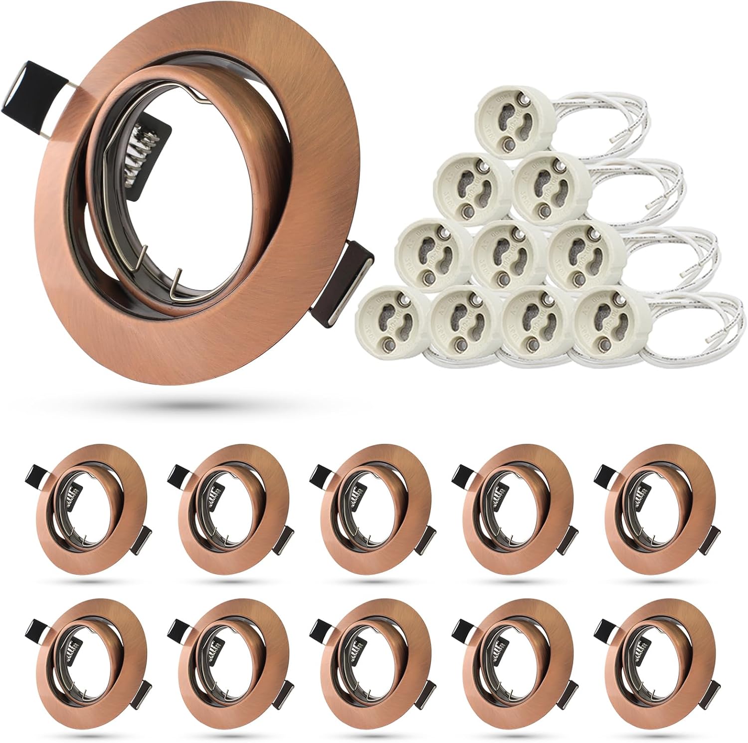 K4 GU10 LED Einbaurahmen Set – Bild 31 #Kupfer - Antikkupfer #10 Stück