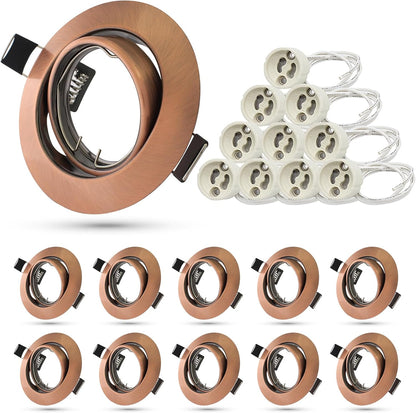 K4 GU10 LED Einbaurahmen Set – Bild 31 #Kupfer - Antikkupfer #10 Stück