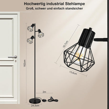 HiBay Stehlampe 3 Flammig Industrial – Bild 2