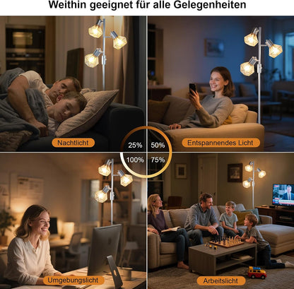 HiBay LED Stehlampe 3 Flammig Dimmbar Silber – Bild 6 #Silber