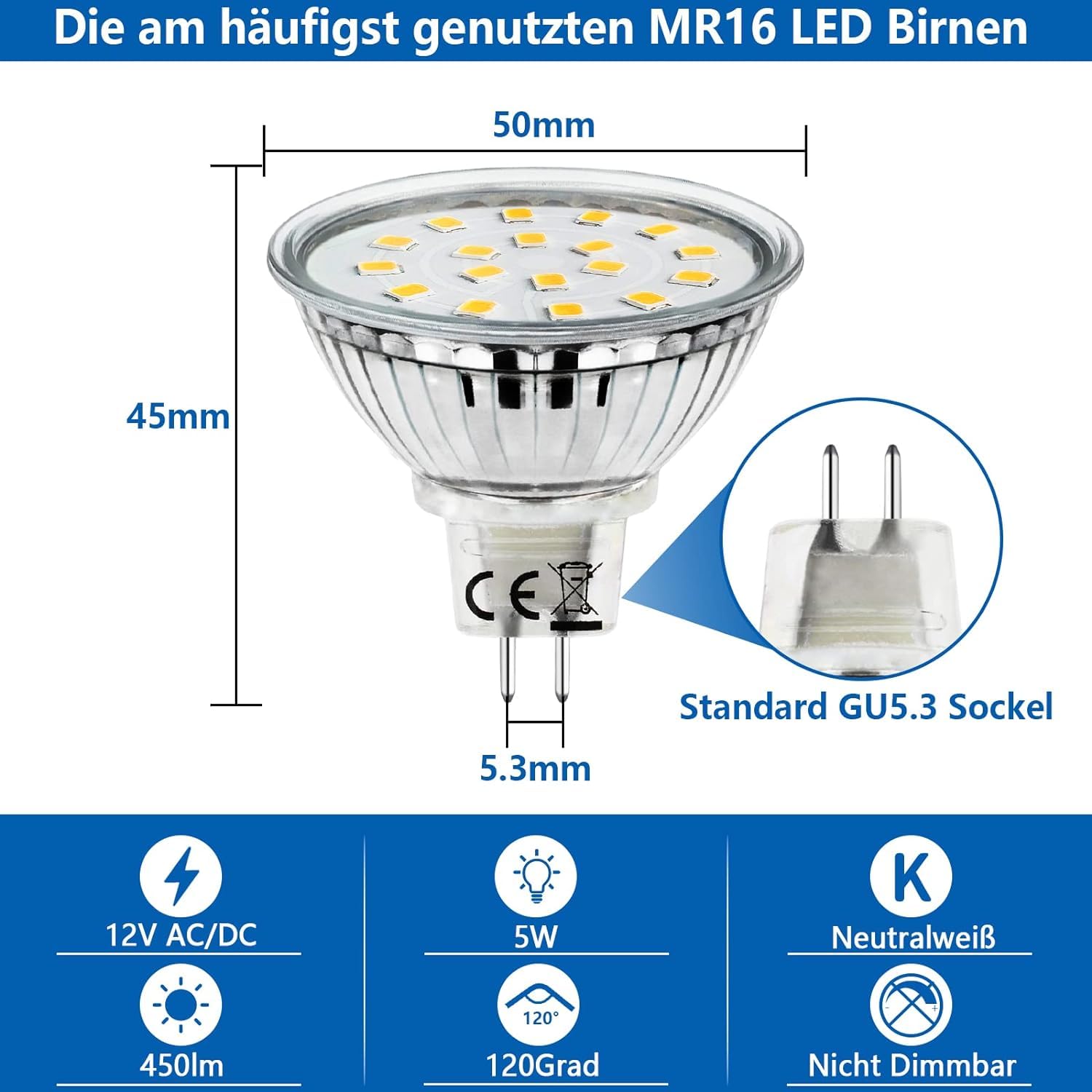 Allesgute MR16 LED 5W GU5.3 – Bild 6 #Neutralweiß 4500K