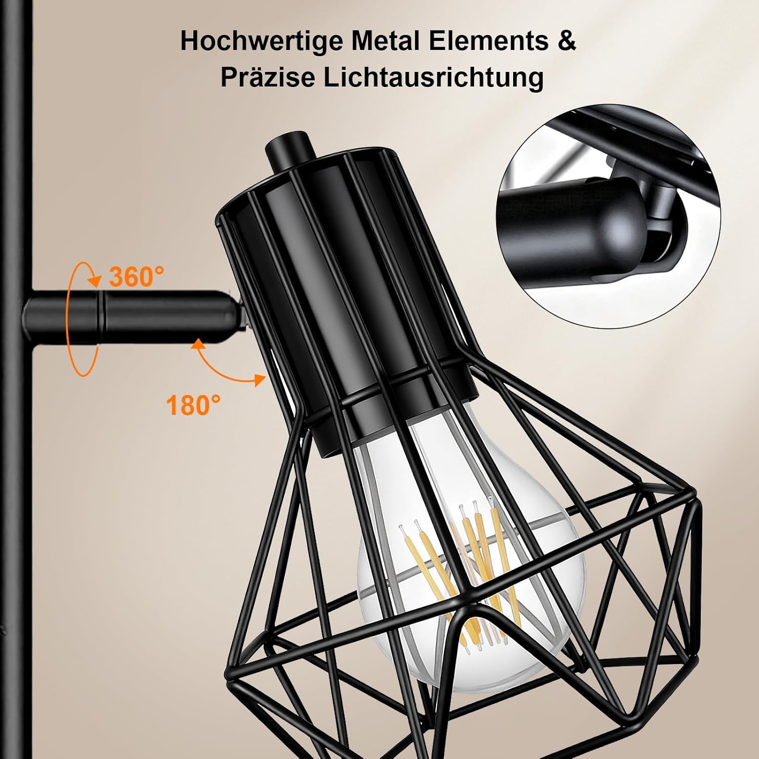 HiBay Stehlampe 3 Flammig Industrial – Bild 3