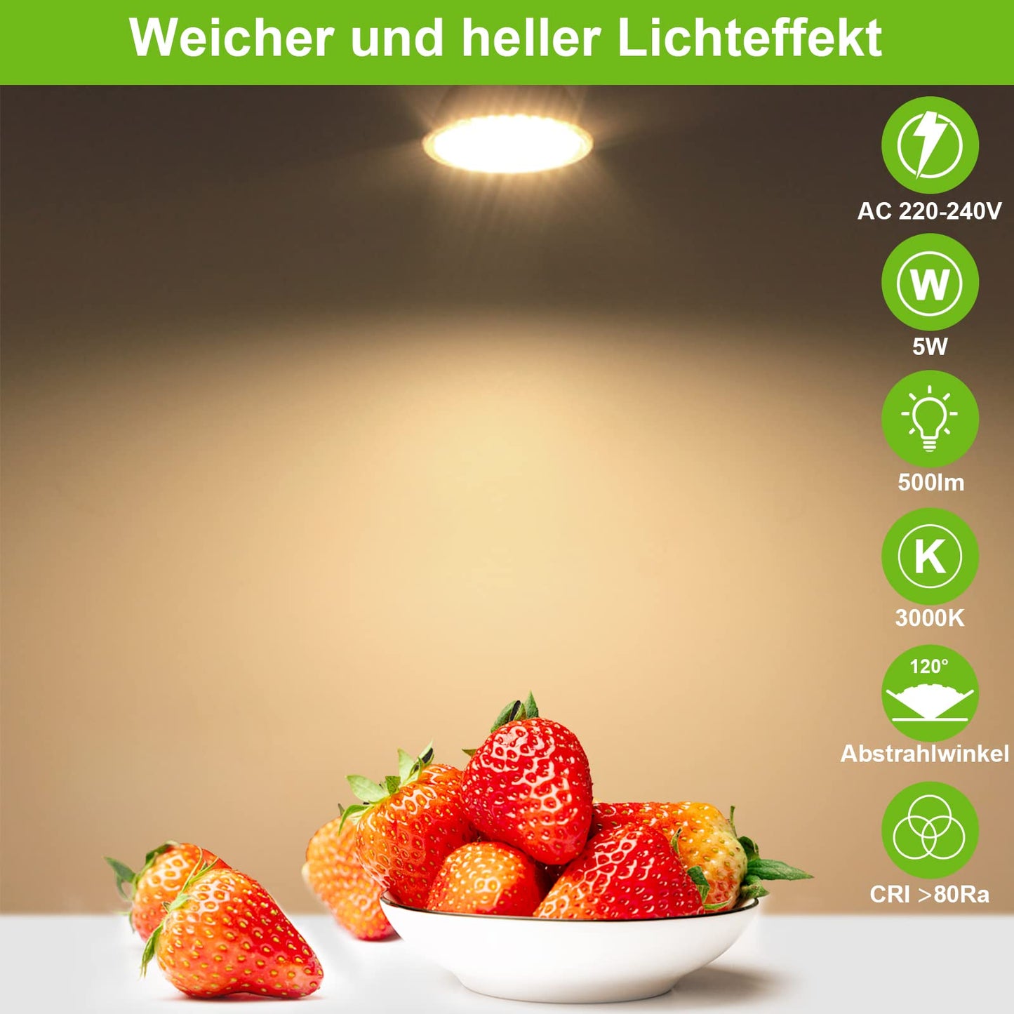 Allesgute GU10 LED 5W 230V – Bild 4 #Nicht Dimmbar WW