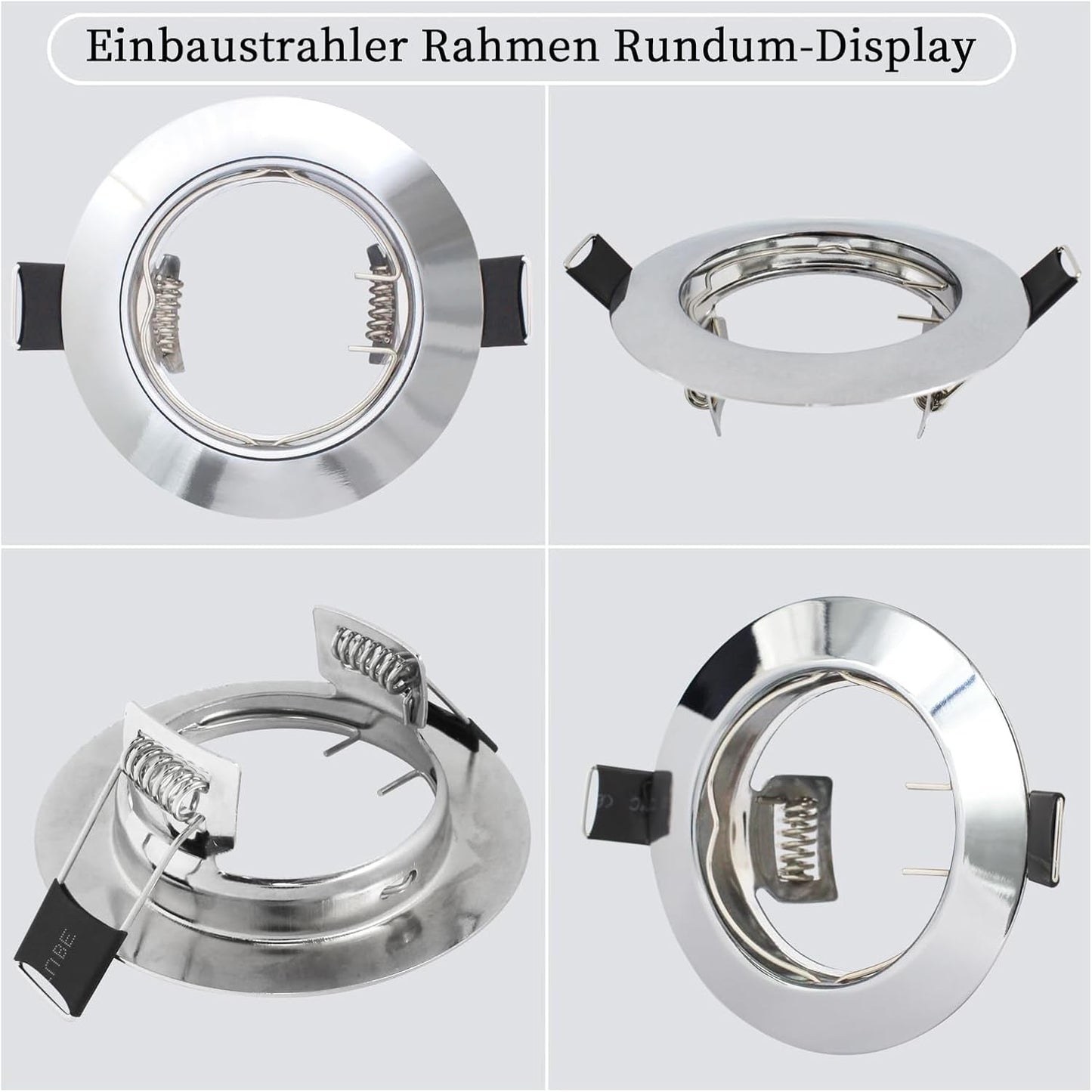 HiBay 10er Set GU10 Einbaurahmen 4 Farben – Bild 6 #Chrom #10 Stück