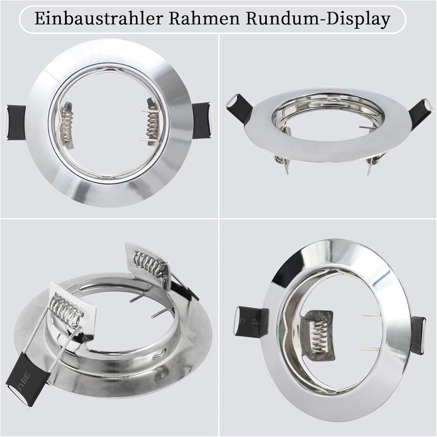 HiBay 10er Set GU10 Einbaurahmen 4 Farben – Bild 6 #Chrom #10 Stück
