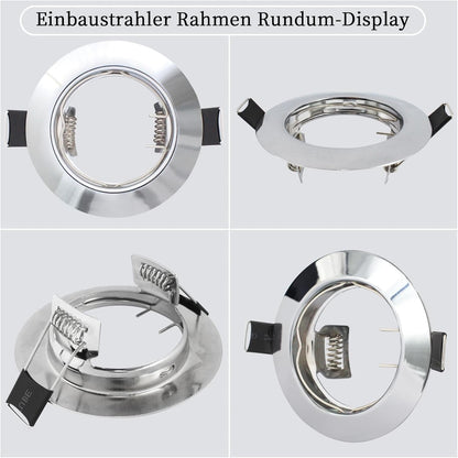 HiBay 10er Set GU10 Einbaurahmen 4 Farben – Bild 6 #Chrom #10 Stück