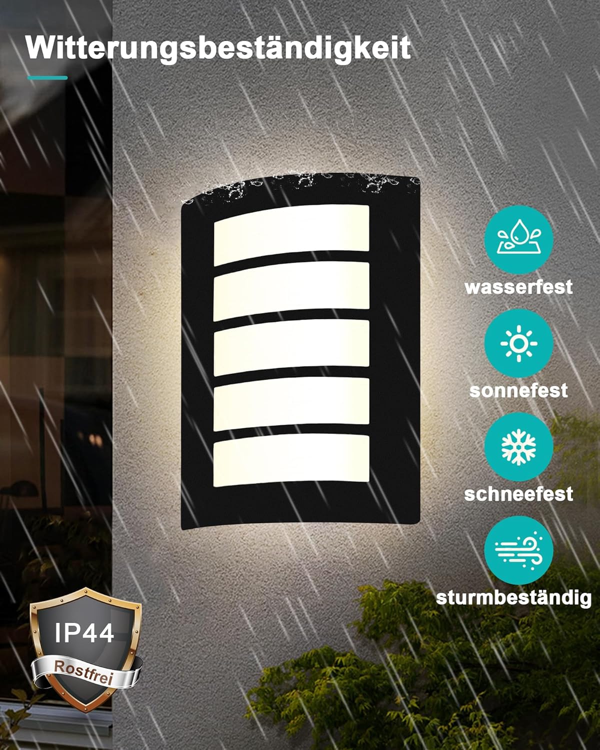 HiBay Außenwandleuchte E27 IP4 – Bild 2 #Schwarz Matt