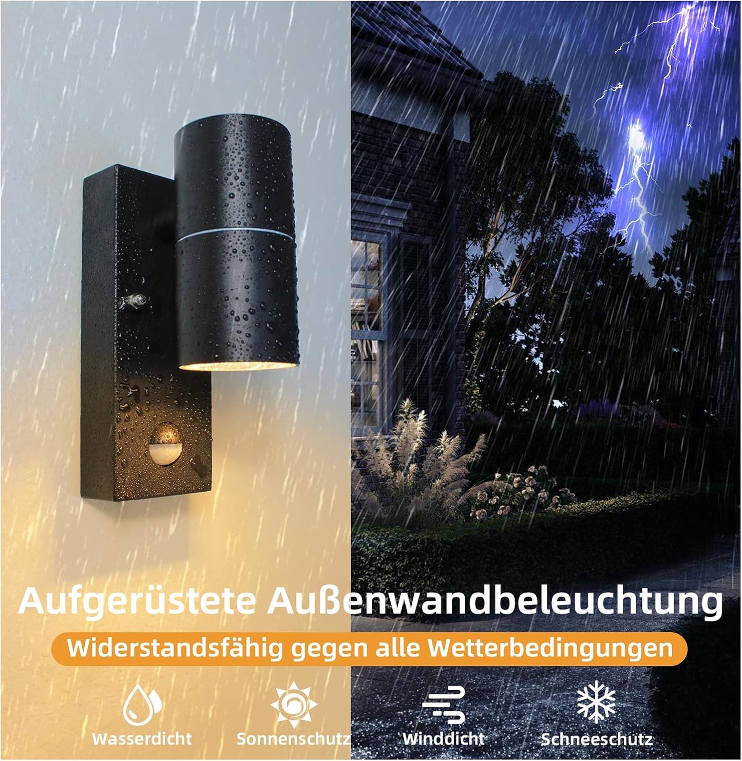 Unikcst Außenwandleuchte Schwarz Matt – Bild 2