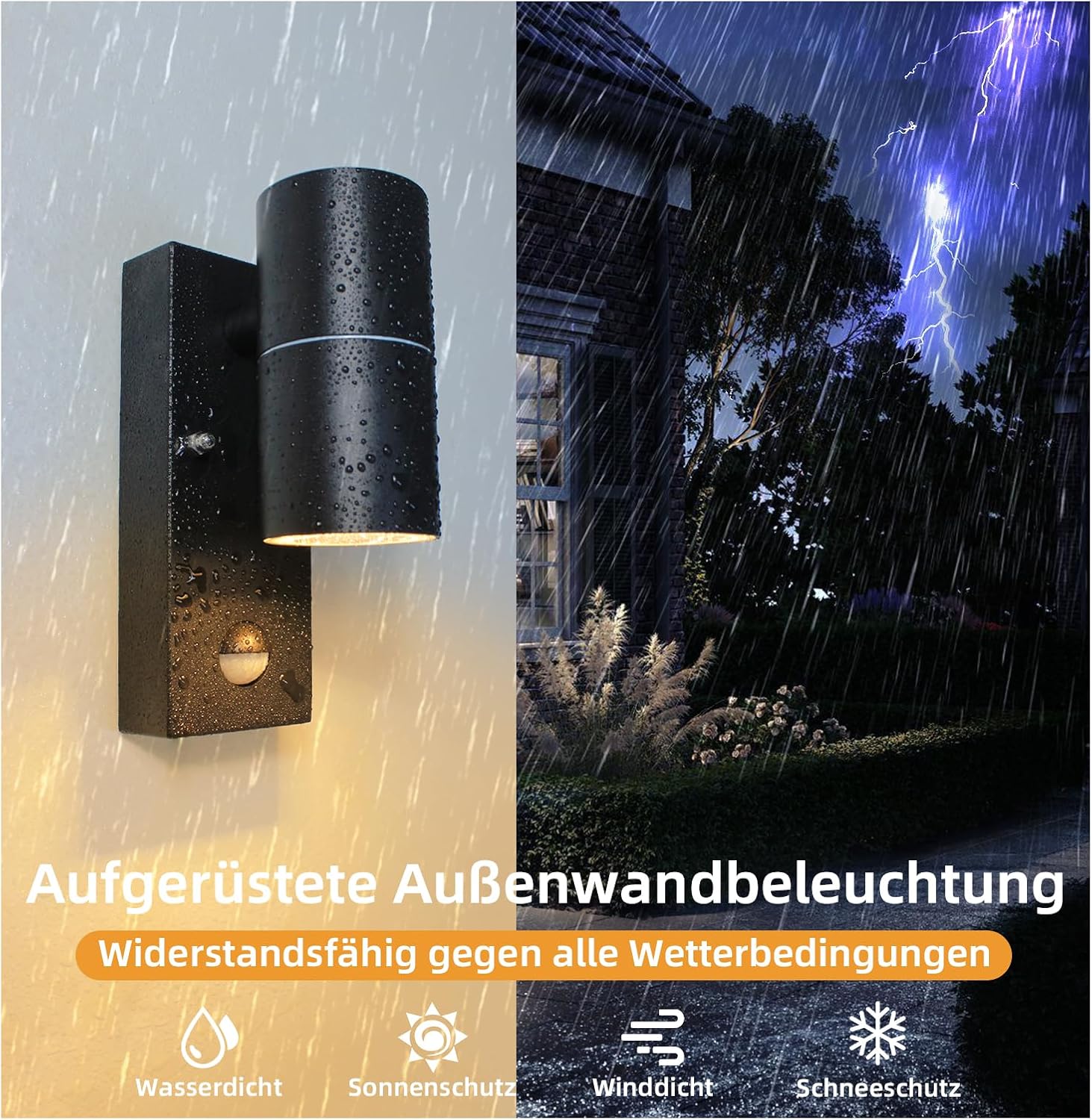 Unikcst Außenwandleuchte Schwarz Matt – Bild 2