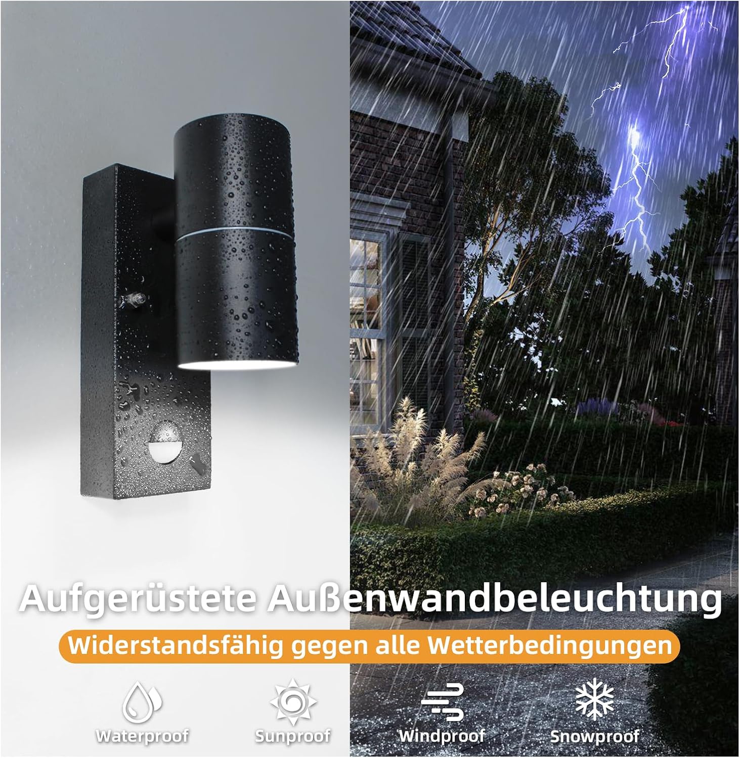 Unikcst Außenwandleuchte Schwarz Matt – Bild 3