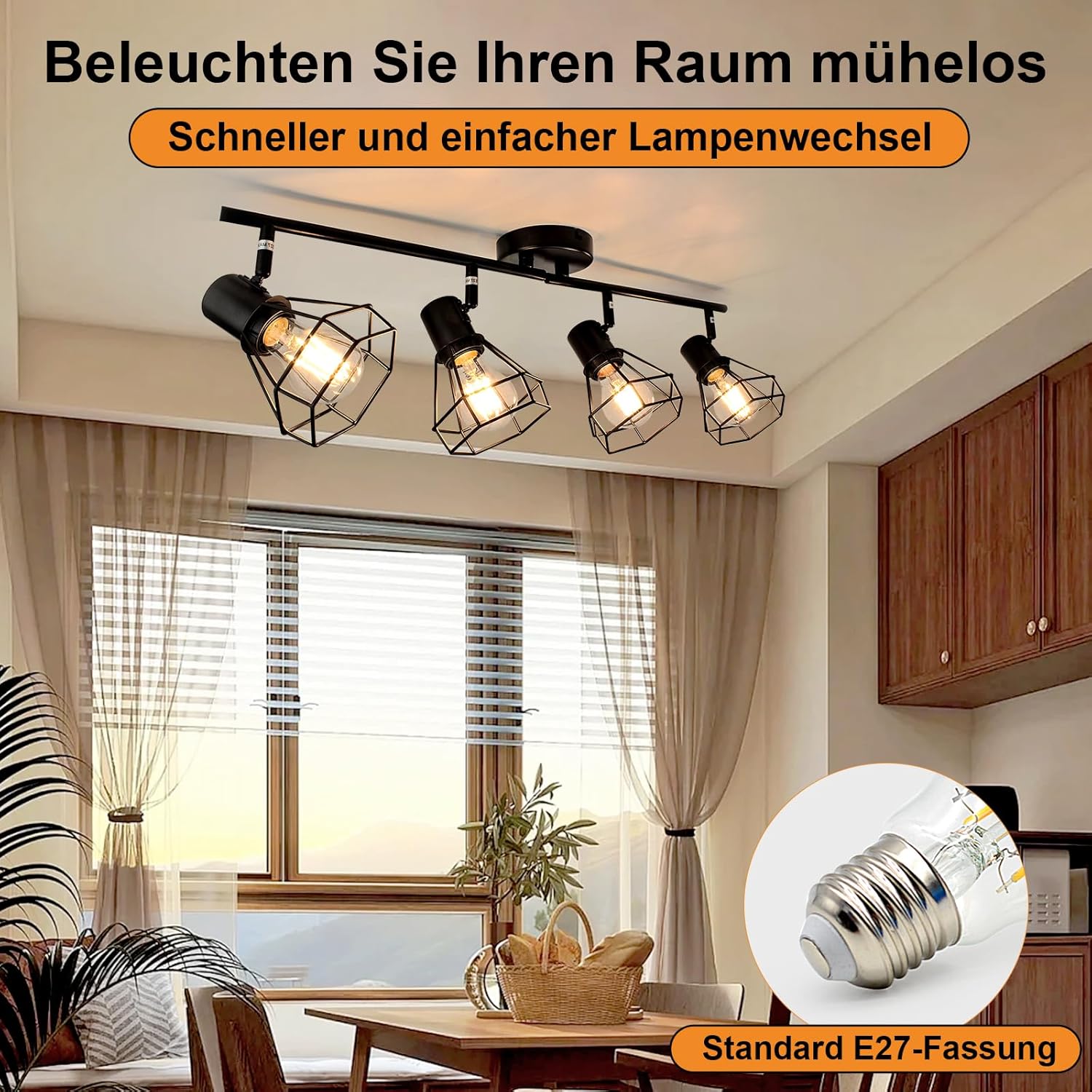 HiBay Diamant Schwarz 4 Flammig – Bild 3 #4 Flammig