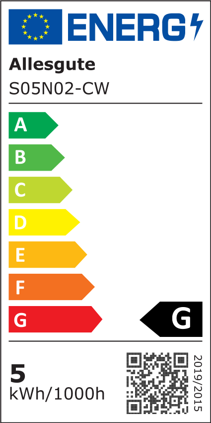 EU Energy Label – EPREL 990917 – S05N02-CW #Kaltweiß 6000K