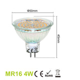 LED Strahler / Leuchtmittel, 4W = 35W, Sockel MR16, Winkel 120º, 12V AC+DC, 400 Lumen Glas, 6 Stück